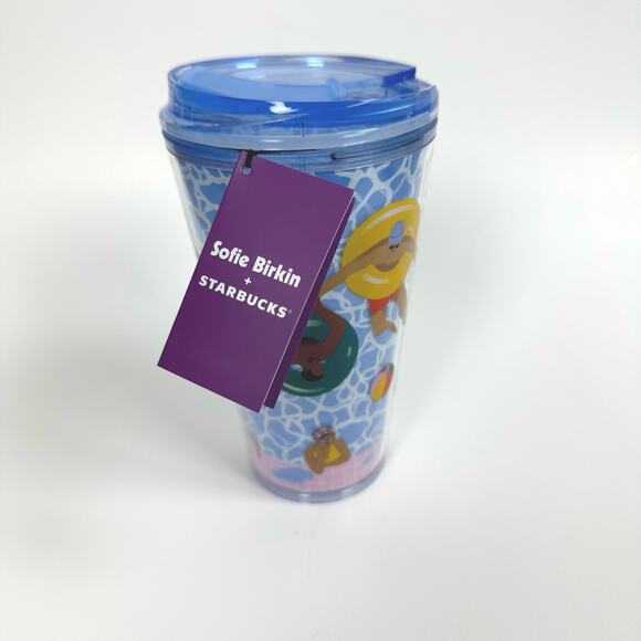 Starbucks X Sofie Birkin Target 2024 Blue Pool Party Cold Brew Tumbler 16oz - Picture 1 of 6
